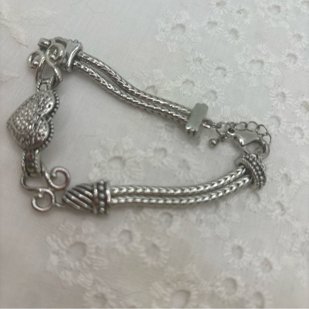Lia Sophia Silver Heart Love Dust Pavé Bracelet - Picture 5 of 6